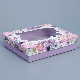 Цена за 2 шт. Коробка подарочная, упаковка, Цветы, 23.5?20.5?5.5 см