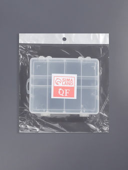 Органайзер для хранения мелочей, передвижные перегородки, 12 секций, 19.5×13×3.6 см, прозрачный