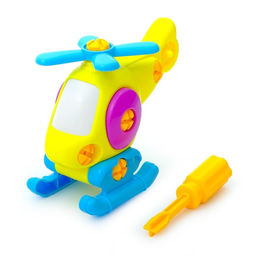 Пластмассовый конструктор для малышей Вертолётик, 16 деталей, цвета МИКС