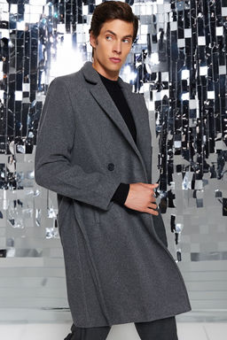 Antrasit Regular Fit Kruvaze Kapama Kusak Baglama Detayl? Uzun Kase K?sl?k Kaban TMNAW21KB0101 - Trendyolmilla фото 8