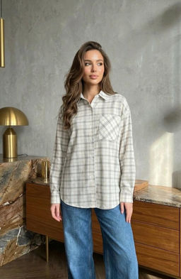 K13371 Рубашка OVER SIZE БЕЛЫЙ