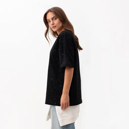 Футболка женская MIST Shine Bright, размер XL, черная