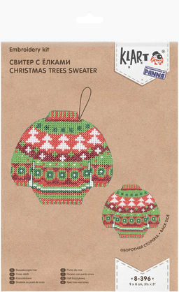Klart набор для вышивания 8-396 Свитер с елками 9 х 8 см