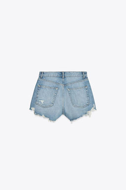 HIGH-WAIST CURVED DENIM SHORTS - Zara фото 26