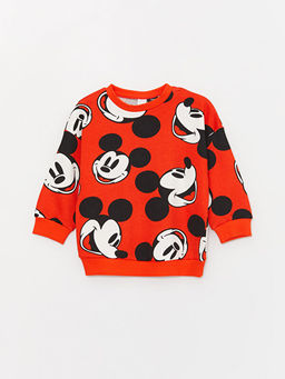 Bisiklet Yaka Mickey Mouse Bask?l? Erkek Bebek Sweatshirt ve E?ofman Alt - Waikiki фото 2