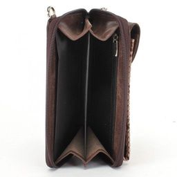 Портмоне/клатч жен Croco-1301 натуральная кожа 3 отд, 1 карм (рем-петля+плеч рем), бежевый питон/коричн. темный крек (501-225) 228585  фото 3