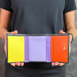 Итальянский женский кожаный кошелек DuDu серии Corsica | черный поп - Dudubags фото 9