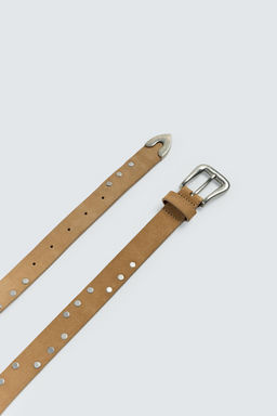 LIMITED EDITION STUDDED LEATHER BELT - Zara фото 3