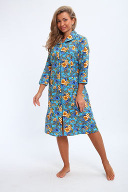 Халат женский из фланели Маша цветы