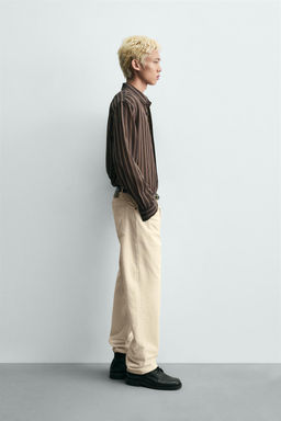 CAMISA FLUIDA RAYAS / Marr?n - Zara фото 4