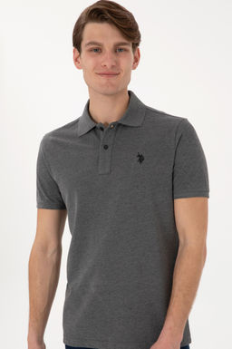 Erkek Slim Fit Polo Yaka Antrasit Melanj Basic Ti__rt Sepette S_rpriz _ndirim - U.s. polo assn фото 3