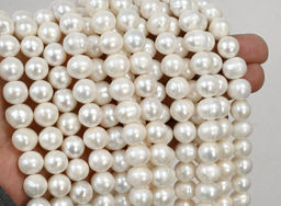Бусины из жемчуга шарик 12-13мм цвет белый, 41см, 35 бусин Радуга камня