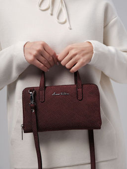 Сумка кожаная Azaro 30850 бордо-горох