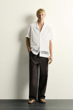 CAMISA RELAXED FIT CENEFA COMBINADA / Blanco roto