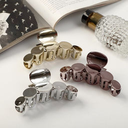 Цена за 12 шт. Крабик для волос «Глянец люкс», круги, 9 см, МИКС