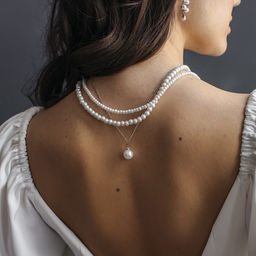 Бусы 3 яруса «Рошель» капля, шар №12, белые в серебре, L=42 см