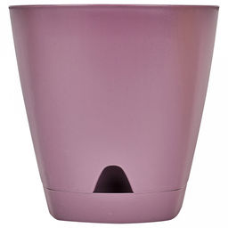 "Ingreen" Горшок для цветов пластмассовый "Amsterdam" 2,5л, д17см, h16см, с прикорневым поливом, морозная слива (Россия)