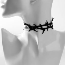 Чокер Шипы мягкие, на завязке, цвет бело-чёрный