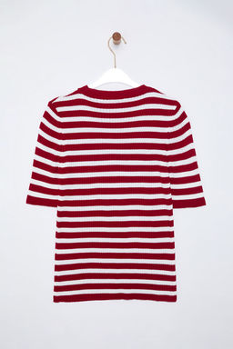 Trendyolmilla Fusya Basic Cizgili Triko Kazak TWOSS20KZ0075 фото 12