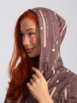 Платье женское кулирка с капюшоном "ПЕРФЕКТ" ШОКОЛАД