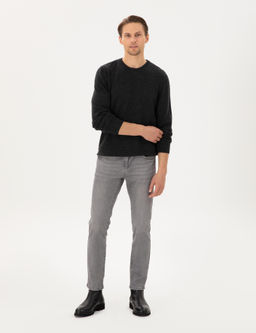 Antrasit Melanj Slim Fit Bisiklet Yaka Ka_mir Triko Kazak - Pierre cardin фото 4