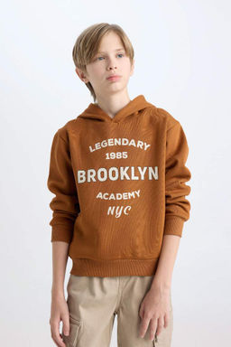 Толстовка из плотной ткани с капюшоном стандартной посадки для мальчиков