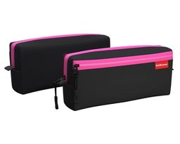 Цена за 1 шт. Пенал квадро c двумя отделениями ErichKrause 210x100x50мм Black&Pink