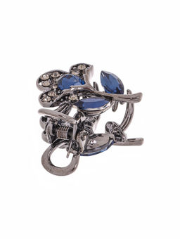 Цена за 6 шт. Крабик для волос «Роуз», цветок, 3 см, чёрный