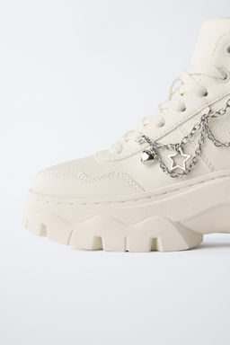 CHUNKY HIGH-TOP SNEAKERS WITH CHARMS - Zara фото 5