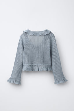 CHAQUETA PUNTO VOLANTE / Azul / Gris - Zara фото 2
