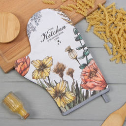 Варежка-прихватка Этель Маковые поля 20х28см,саржа, 100% х/л, ватин 250г/м2