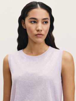 Вязаный топ из вискозы с пайетками / Zarina  фото 6