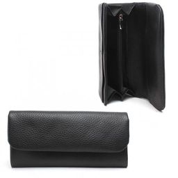 Портмоне женское Croco-ПР-806 натуральная кожа 2 отд, 5 карм, черный флотер (40) 236754