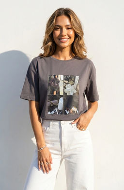 K13398 Футболка OVER SIZE ГРАФИТ