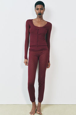 CHUNKY KNIT POINTELLE LEGGINGS