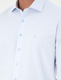 A__k Mavi Slim Fit Uzun Kollu G_mlek