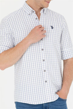 U. S. Polo Assn Мужская темно-синяя белая рубашка в клетку - U.s. polo assn фото 13