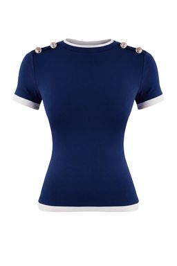 Murdum Fitted/Vucuda Oturan K?sa Kollu Dugmeli Premium Yumusak Orme Bluz TWOSS26BZ00095 - Trendyolmilla фото 11