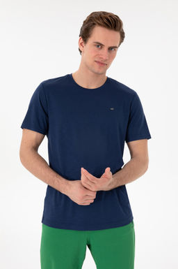 Erkek Regular Fit Bisiklet Yaka Modal Lacivert Basic Ti__rt Sepette S_rpriz _ndirim