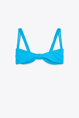 DOUBLE BRAIDED STRAP BIKINI TOP - Zara фото 8