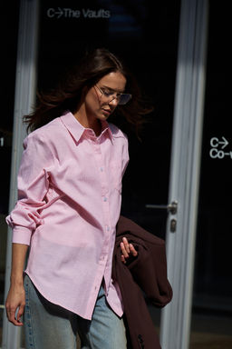 Рубашка оверсайз в полоску хлопковая