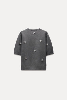 KNIT TOP WITH RHINESTONES - Zara фото 4