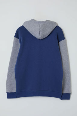 TRENDYOL MAN Indigo Oversize/Genis Kesim Polarl?/S?cak Tutan Fermuarl? Kapusonlu H?rka/Sweatshirt TMNAW25SW00076 - Trendyolmilla фото 6