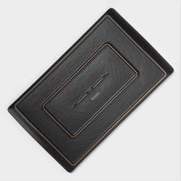 Цена за 4 шт. Блюдо для подачи Magistro Black style, 33.5×20.5 см, фарфор, чёрное