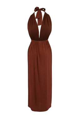 Trendyolmilla Ekru Maxi Dokuma Plaj Elbise TBESS25EL00114  фото 14