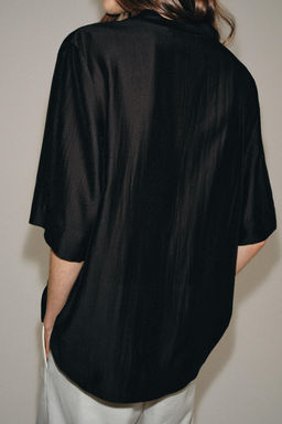 BLUSA FLUIDA MANGA CORTA ZW COLLECTION / Negro - Zara фото 3