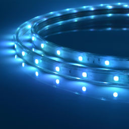 ULS-Q215 5050-30LED/m-14mm-IP67-220V-7,2W/m-50M-RGB Светодиодная гибкая герметичная лента Volpe. В ПВХ трубке. Упаковка - бобина 50 м. IP67. Угол излучения 120. Кратность резки 1 м. Многоцветная.