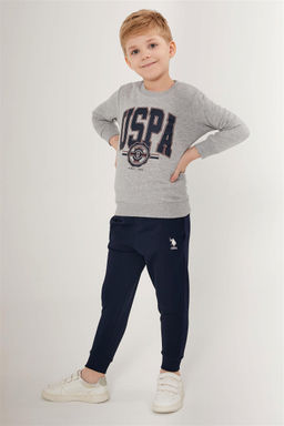 U. S. Polo Assn Серый меланжевый пижамный комплект для мальчика - U.s. polo assn фото 3