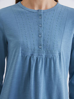 Bisiklet Yaka Nak??l? Bluz