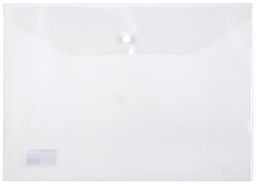 Цена за 5 шт. Пластиковый конверт LITE А4, на кнопке, пластик 120 мкм, прозрачный